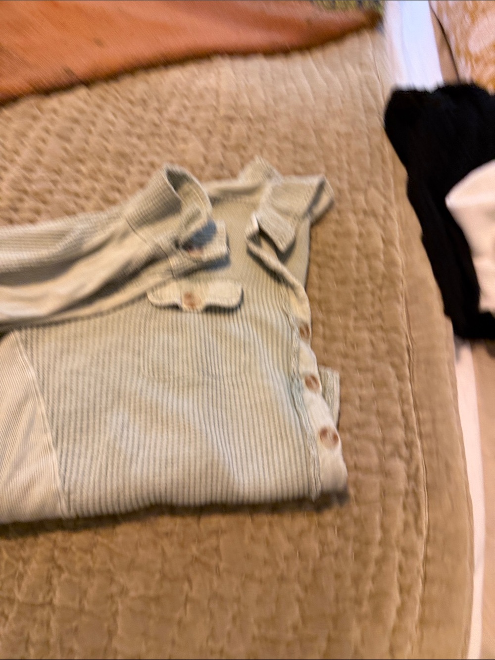 Free People Light green Waffle-Knit Button-Up Sweater Shirt - Picture 4 of 4
